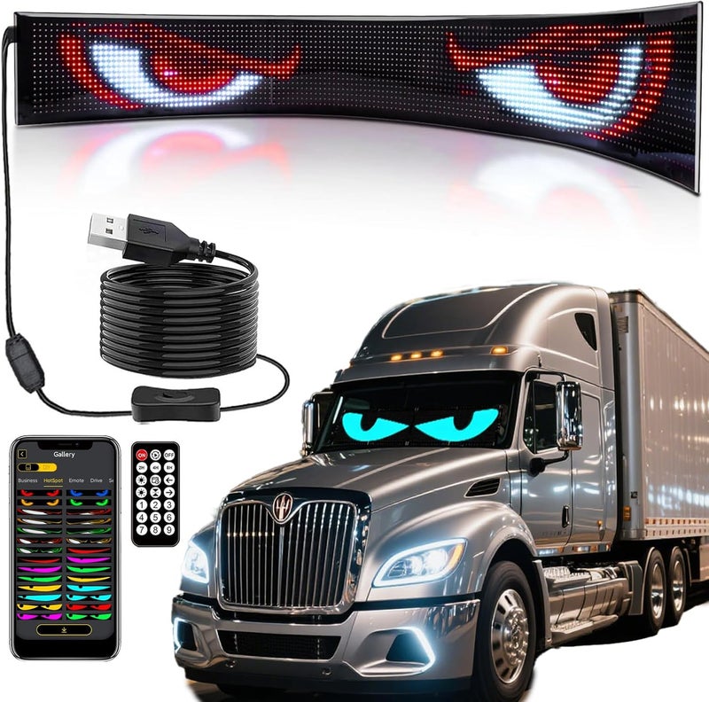 Asmila LED Eyes for Truck Windshield, Devil Eyes Light for Windshield, Devil Eyes Light for Car, Truck, SUVs, Pickup, UTV and Golf Cart (1 PC 52.3X7.5 INCH (Large Size for Trucks Only)) - Image 1